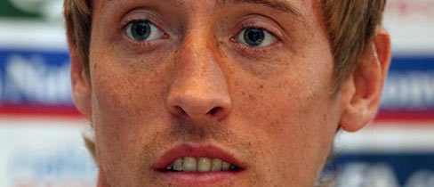 Peter Crouch speaks to the media ahead of England's match in Kazakhstan.